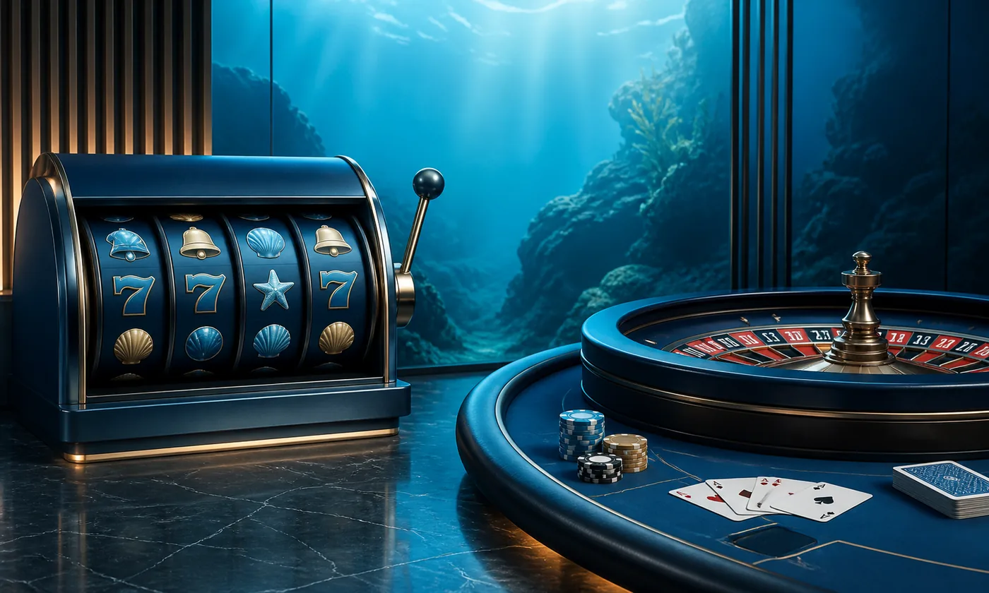 Comparação visual entre slots, roleta, cartas e fichas em cenário editorial